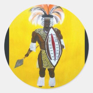 Zulu Warrior Classic Round Sticker