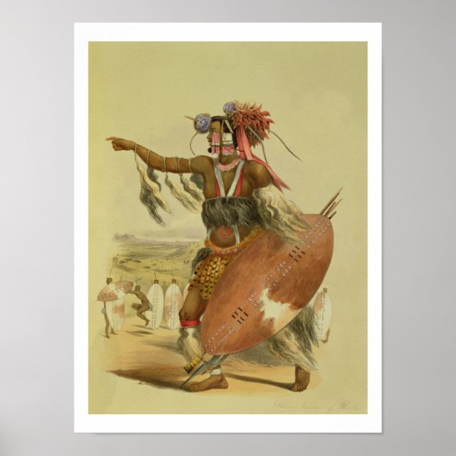 Zulu warrior, Utimuni, nephew of Chaka the late Zu Poster (Front)