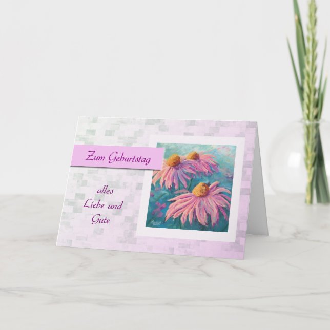 Zum Geburtstag - Happy Birthday in German, daisies Card (Front)