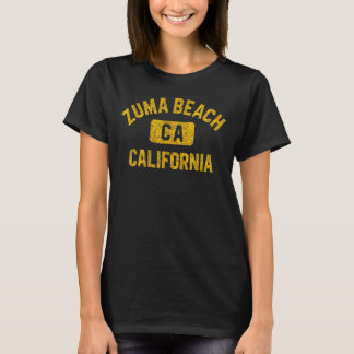 Zuma Beach Ca California Gym Style Distressed Ambe T-Shirt