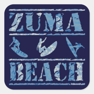 Zuma Beach Square Sticker