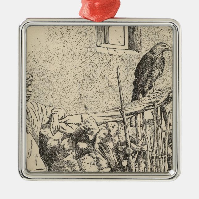 Zuni eagle cage metal tree decoration (Front)