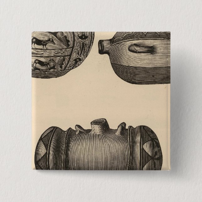 Zuni pottery 15 cm square badge (Front)