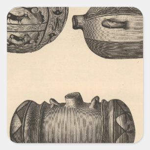 Zuni pottery square sticker