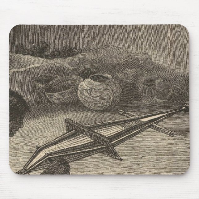 Zuni woman weaving belt mouse pad (Front)