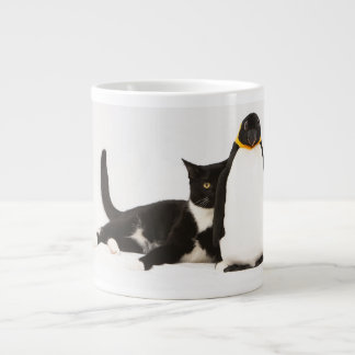 Zunie and the penguin large coffee mug