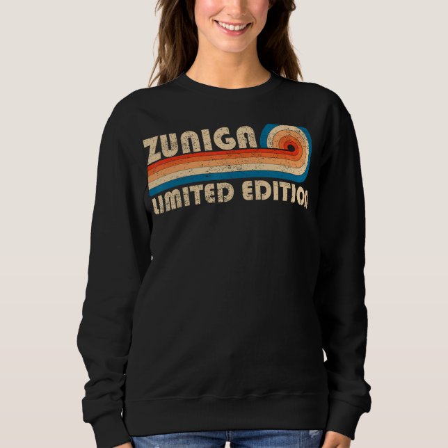 ZUNIGA Surname Retro Vintage 80s 90s Birthday Reun Sweatshirt (Front)