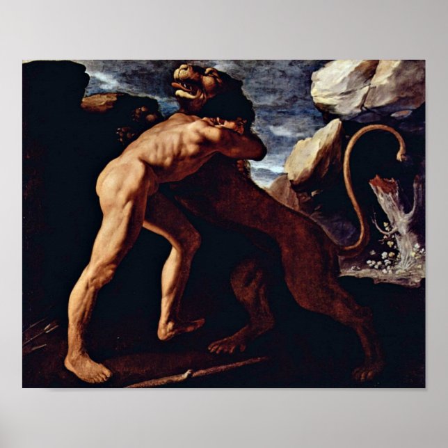 Zurbaran de Francisco - Hercules kills the lion Poster (Front)