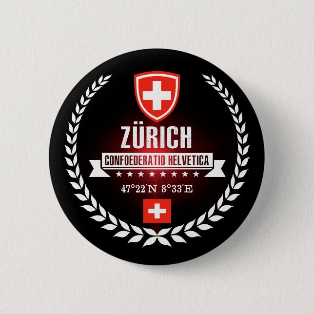Zürich 6 Cm Round Badge (Front)