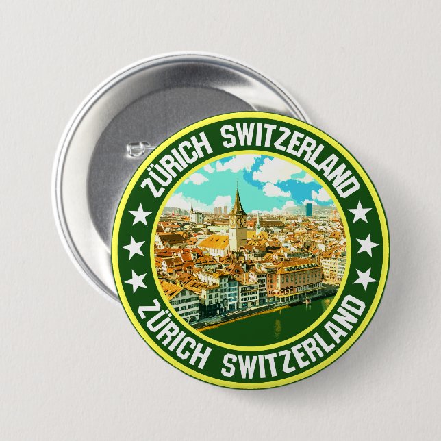 Zürich                                             7.5 cm round badge (Front & Back)