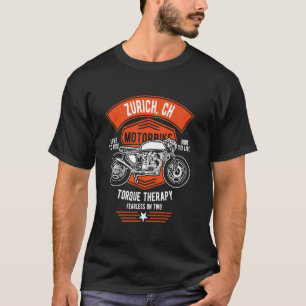 Zurich CH Retro Motorcycle Design T-Shirt