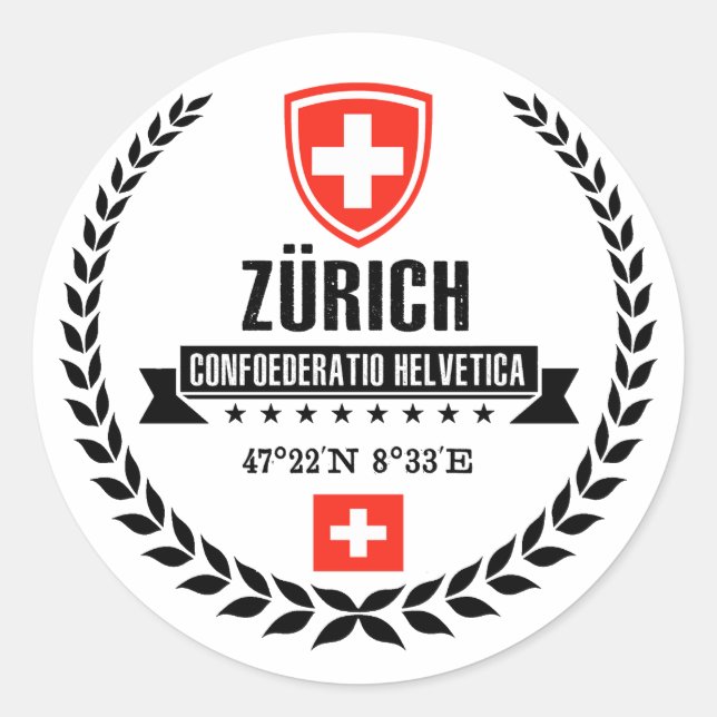Zürich Classic Round Sticker (Front)