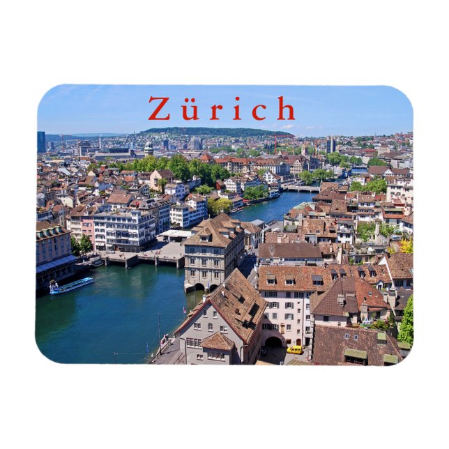 Zurich. Panorama from the Grossmunster Tower. Magnet (Horizontal)