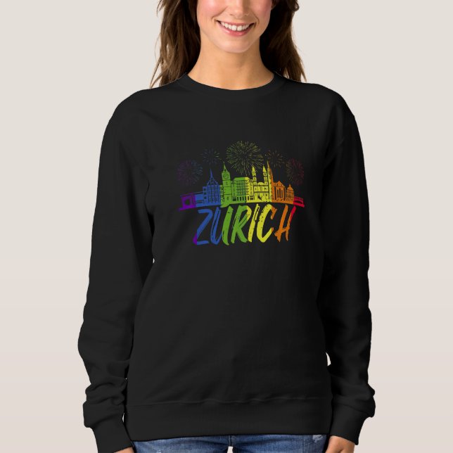 Zurich Pride Skyline Pride Parade Zurich Sweatshirt (Front)