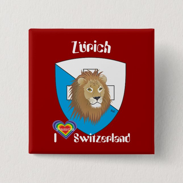 Zürich Schweiz Switzerland Button (Front)