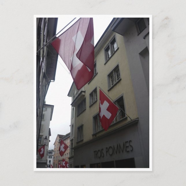zurich swiss flags postcard (Front)