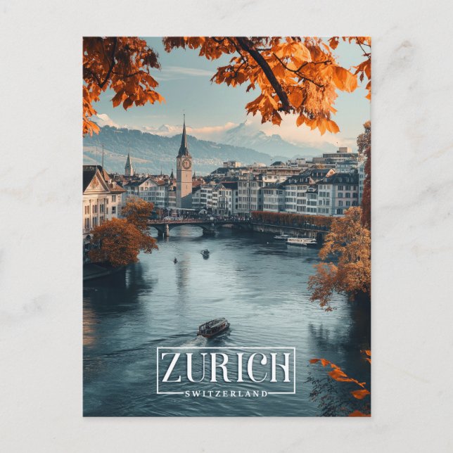 Zurich, Switzerland: A Vintage Travel Postcard (Front)