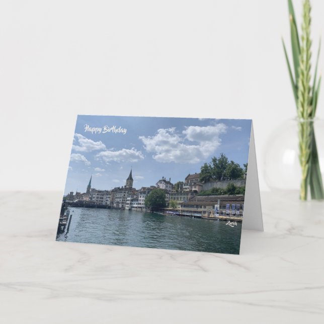 Zurich Switzerland Birthday Wishes Card (Front)