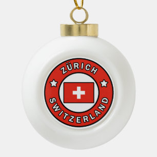 Zürich Switzerland Ceramic Ball Christmas Ornament