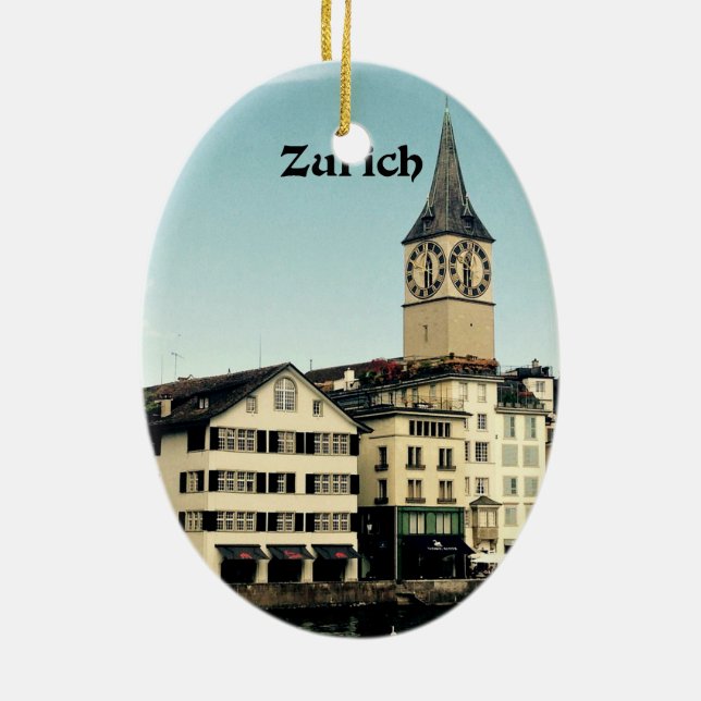 Zurich, Switzerland Ceramic Tree Decoration (Back)