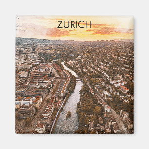 Zurich, Switzerland Europe City View Magnet