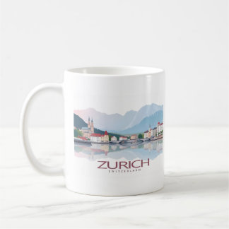 Zurich Switzerland Lake Zurich Pastel Travel Coffee Mug