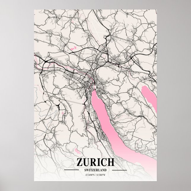Zurich - Switzerland Neapolitan City Map Poster (Front)