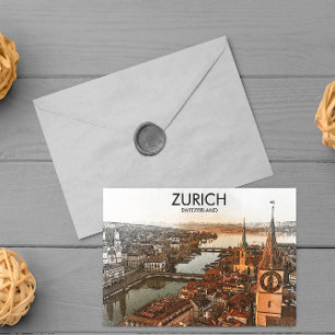 Zurich Switzerland Panorama View Postcard