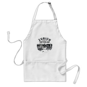 Zurich Switzerland Skyline With Alps Mountain View Standard Apron