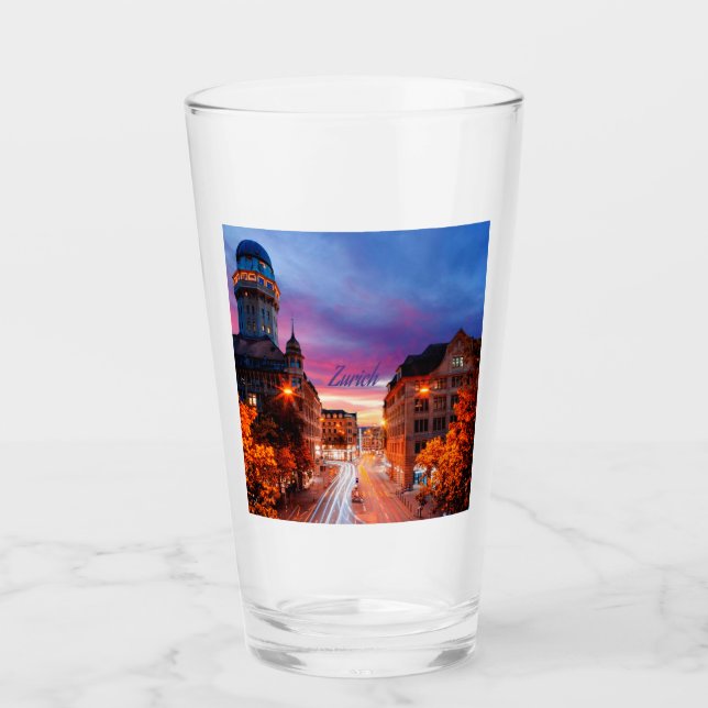 Zurich Switzerland Sunset Glass (Front)