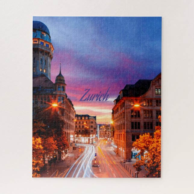 Zurich Switzerland Sunset Jigsaw Puzzle (Vertical)