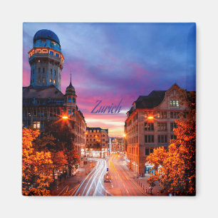 Zurich Switzerland Sunset Magnet