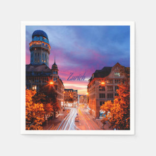 Zurich Switzerland Sunset Napkin