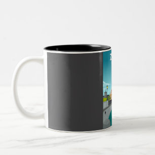 Zurich Switzerland Travel Poster  Two-Tone Coffee Mug