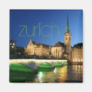 Zurich Switzerland Travel Souvenir Photo Magnet