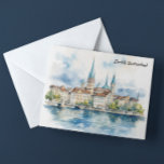 Zurich Switzerland Watercolor Painting Postcard<br><div class="desc">Check out this beautiful watercolor artwork of Zurich Switzerland printed on a postcard that features the landmarks and buildings of the swiss city. This product makes an amazing souvenir and gift idea for every tourist. You may add your text and buy now.</div>