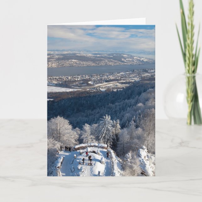 Zurich Switzerland Winter Holiday Card (Front)