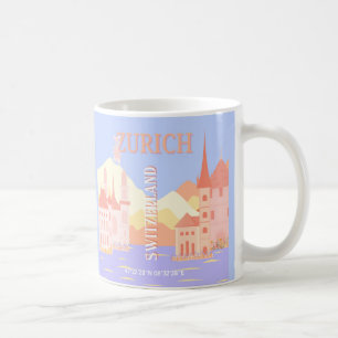 Zurich Travel Art, Switzerland Travel Art Coffee Mug