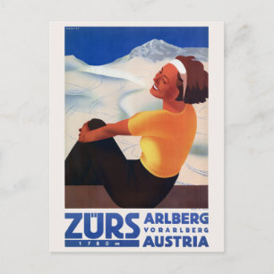 Zürs Austria Vintage Poster 1935 Postcard