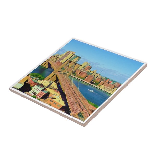 zUS005 NYC BROOKLYN, Bridge, New York, Ceramic Tile (Side)