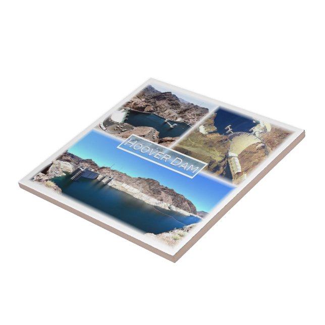 zUS015 HOOVER DAM, Mosaic, Lake Meid, Ceramic Tile (Side)