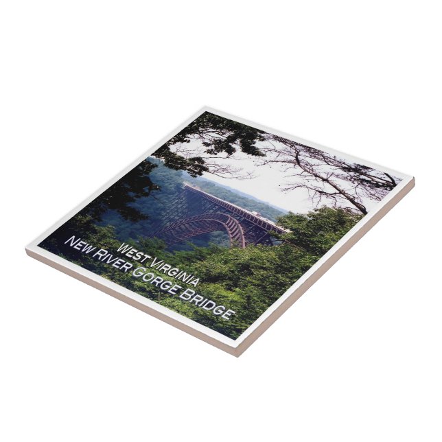 zUS018 NEW RIVER GORGE BRIDGE, Virginia, Ceramic Tile (Side)