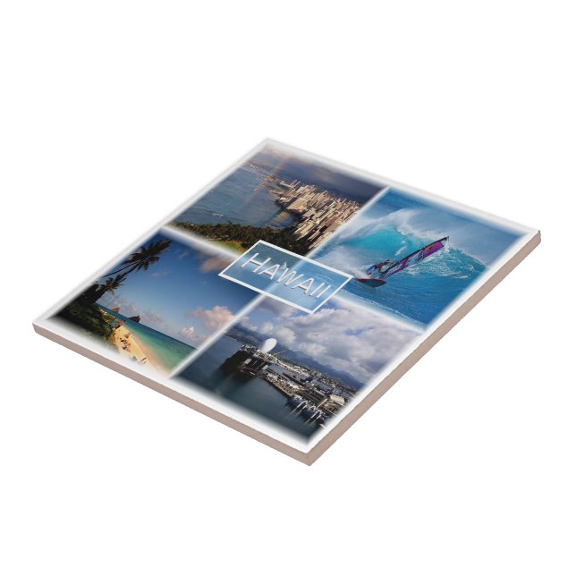 zUS021 HAWAII, Mosaic, Honolulu, America, Ceramic Tile (Side)