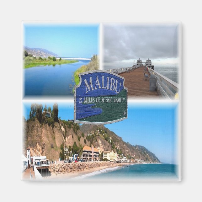 zUS030 MALIBU, LOS ANGELES, California, Fridge Magnet (Front)