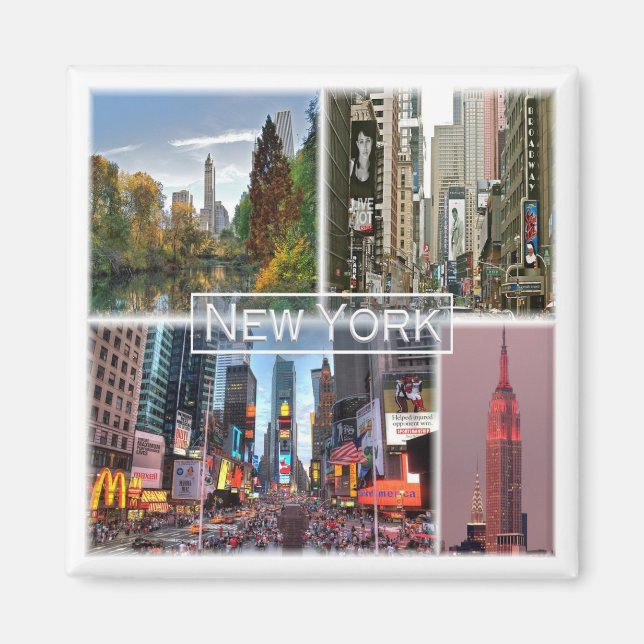 zUS035 NEW YORK, Mosaic, America, Fridge Magnet (Front)
