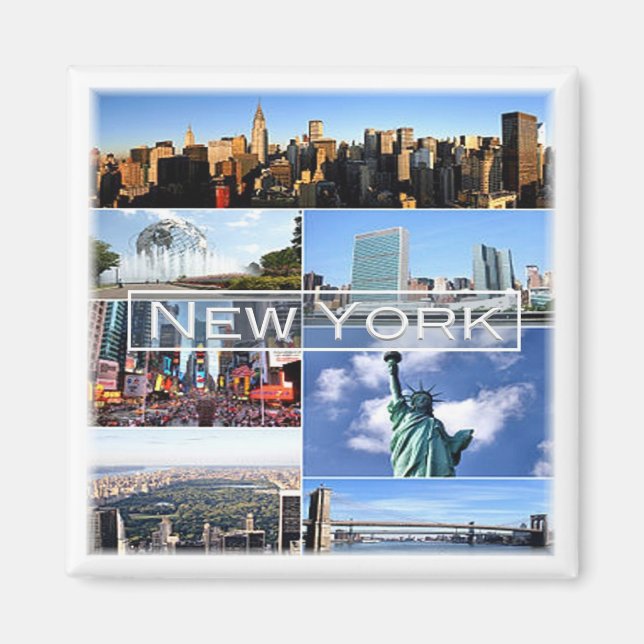zUS036 NEW YORK, Mosaic, America, Fridge Magnet (Front)