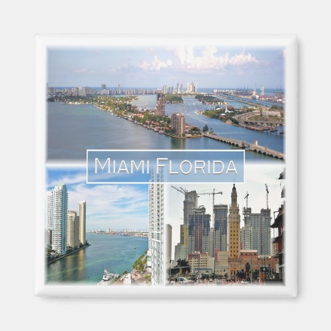 zUS039 MIAMI, FLORIDA, Mosaic, America, Fridge Magnet (Front)