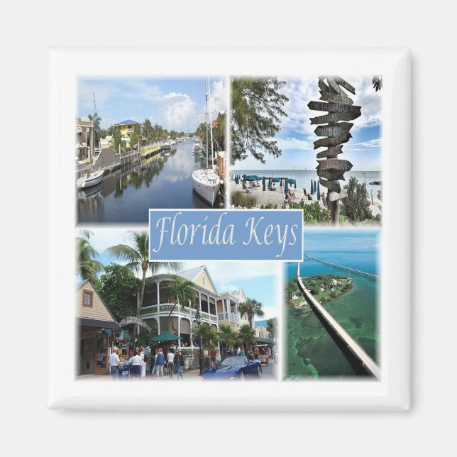 zUS050 FLORIDA KEYS, Mosaic, America, Fridge Magnet (Front)