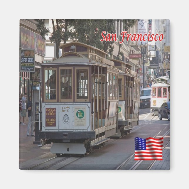 zUS062 SAN FRANCISCO, California,Cable Car, Fridge Magnet (Front)