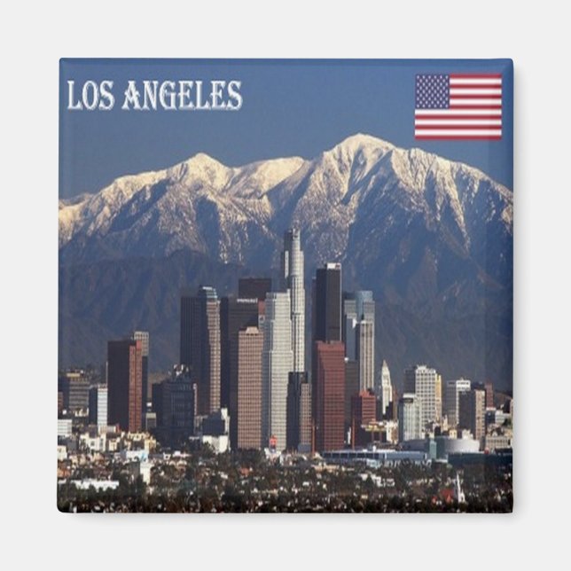 zUS167 LOS ANGELES, Skyline, California, Fridge Magnet (Front)